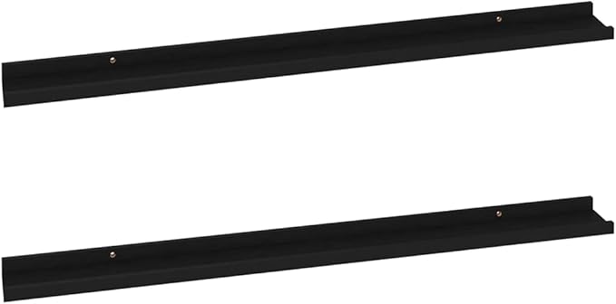 Black Wall Shelves 2 Pack 39.4 Inch Floating for Living Room Bedroom Decor, Heavy Duty MDF Storage Shelves for Books Plants Display, Easy Mount Shelving Unit with 11lb Load Capacity Each