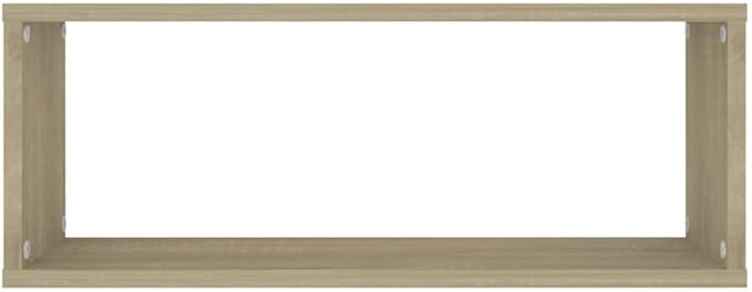 Wall Cube Shelves 2 Pack Sonoma Oak Floating 23.6x5.9x9.1 Inches Engineered Wood Wall Mount Display Storage Shelves for Living Room Bedroom Office Decor