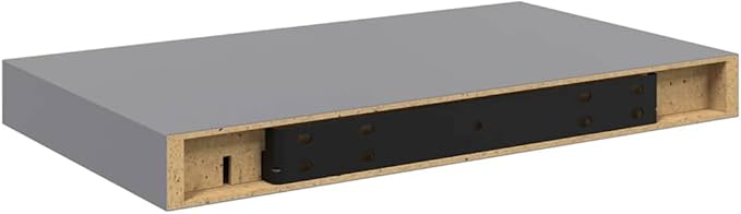 Set of 4 Floating Wall Shelves, Modern Gray Honeycomb MDF Display Shelves for Living Room, Bedroom, and Home Decor, 15.7-inch Wall-Mounted Storage Organizers