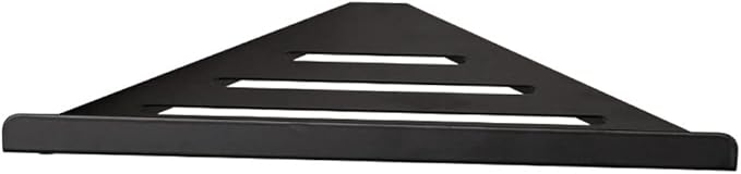 Single Stainless Steel Triangular Shelf Shelf Bathroom Black Corner Shelf Shiny (Black One Size)