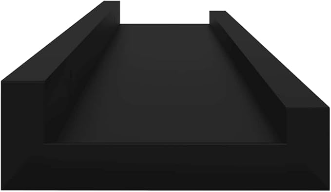 Floating Wall Shelves Set of 4, 23.6 inch Modern Decorative Ledge Shelf for Bedroom, Living Room, Kitchen, Black MDF Display Shelving Unit
