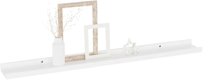 Wall Shelves 4 pcs White 31.5x3.5x1.2 Inches MDF Floating for Living Room Bedroom Storage Display Organizer Decorative Wall Mounted Shelves