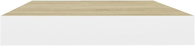 Floating Wall Shelves 2 Pack Oak White 15.7x9.1 Inches Modern Invisible Mount Display Rack for Living Room Bedroom Office Decor Books Awards Collectibles
