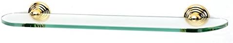Alno A9050-24-PB Embassy Traditional Glass Shelf with Brackets, 24", Polished Brass