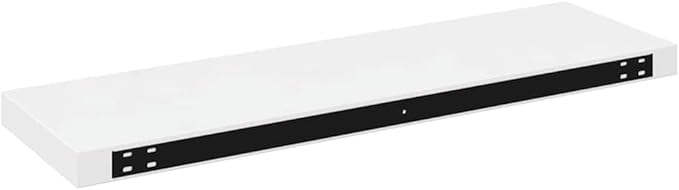 Floating Wall Shelf, Modern High Gloss White Honeycomb MDF Storage Display Ledge for Bedroom, Living Room, and Office, 31.5 Inch Invisible Mounting Decorative Shelving