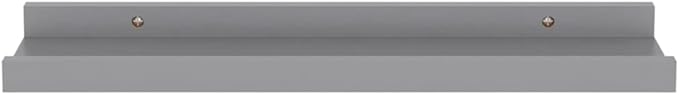 Wall Shelves 4 pcs Gray Floating for Wall Decor, 15.7x3.5x1.2 Inches MDF Storage for Living Room Bedroom Kitchen, Easy Install Display Shelves for Plants Books Decorations