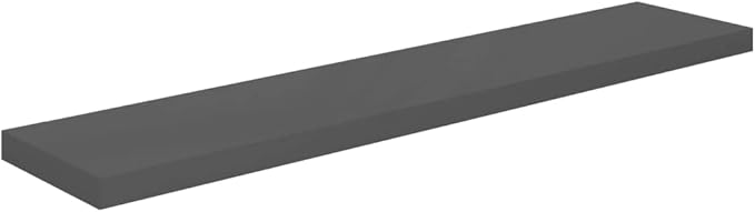 Floating Wall Shelf High Gloss Gray 47.2 Inch Modern Display Rack for Living Room Decor, Invisible Mounting System, Heavy Duty 22lb Capacity MDF Board for Books Awards Collectibles Home Organization