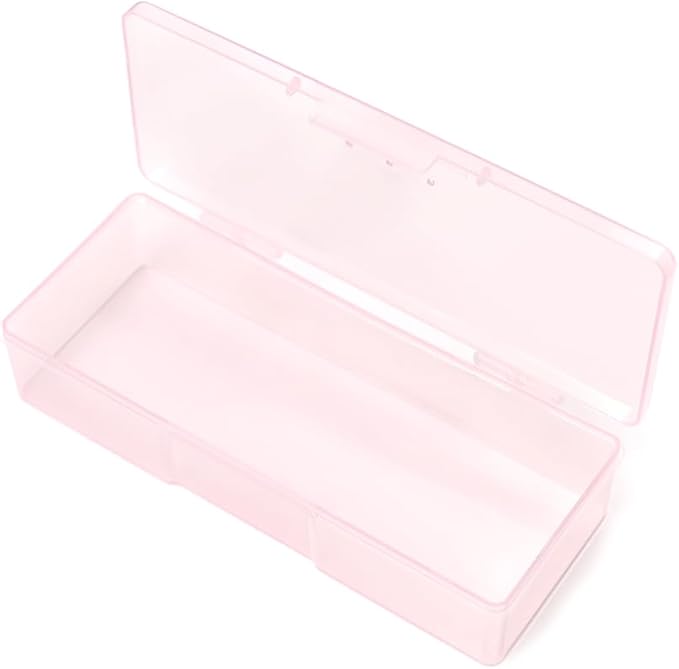 3 Pcs Nail Art Storage Organizer Empty Plastic Manicure Tool Box, Portable & Stackable Nail Supply Case for Jewelry and Equipment (3 Pink)