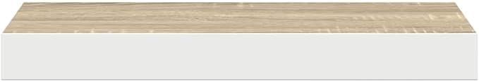 Floating Wall Shelf Modern Honeycomb Decor Display Rack Oak and White MDF Wood Storage Shelving for Living Room Office Home Organization 19.7 x 19.7 Inch