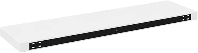 Floating Wall Shelf, Modern High Gloss White MDF Display Ledge, 35.4-inch Rectangular Storage Shelving for Living Room, Bedroom, and Office Decor