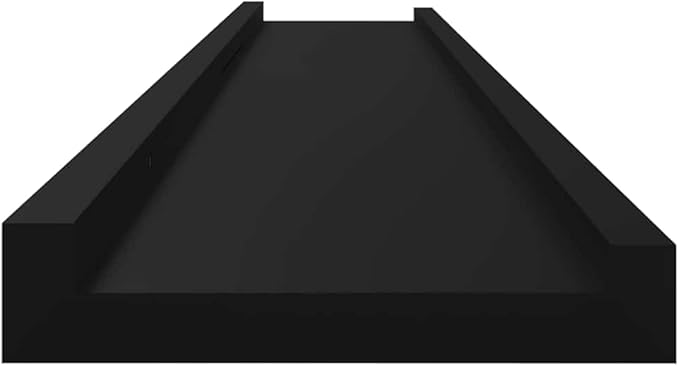 Floating Wall Shelves Set of 2, 45.3 Inch Modern Black MDF Shelf for Living Room, Bedroom Wall Mounted Display Storage Ledge
