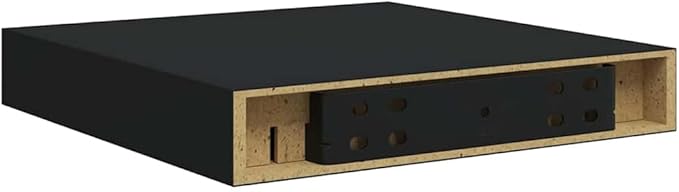 Honeycomb Floating Wall Shelf, Modern Black Decorative Display Shelf for Bedroom, Living Room, and Office, Small Wall Mounted Storage Organizer, Matte Finish, 9.3 x 9.1 Inch