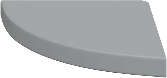 Set of 4 Floating Corner Shelves, Wall Mounted Triangular Display Storage Rack for Bedroom, Living Room, Kitchen, Modern Matte Grey MDF Wood