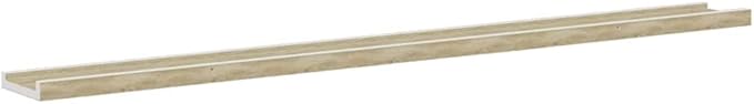 Wall Shelf Set of 4, 45.3 Inch Floating Shelves for Living Room and Bedroom, Modern Display Ledge for Books, Decor, and Photos, White and Sonoma Oak MDF