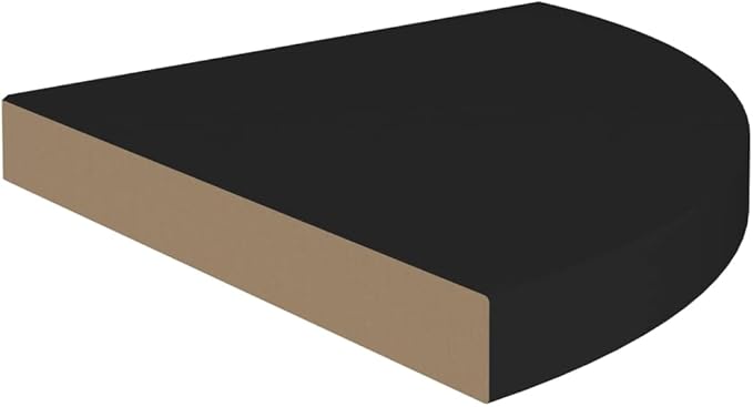 Floating Corner Shelf 13.8x13.8 Inch Black Wall Mounted Shelves with Invisible Bracket, Honeycomb MDF Metal Structure for Bathroom Bedroom Living Room Decor Storage