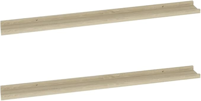 Sonoma Oak Floating Shelves 2 Pack 39.4 Inch Wall Mounted Storage for Living Room Bedroom Kitchen, MDF Decorative Display Shelves with 11lb Capacity