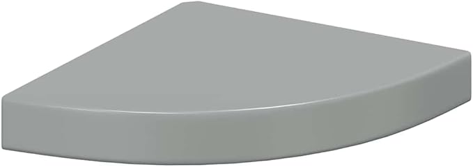 Corner Shelf Set of 4, Floating Wall Mounted Shelves, High Gloss Grey MDF Corner Organizer for Bedroom, Living Room and Office, Modern Display Storage