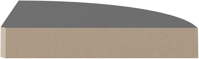 Floating Corner Shelf High Gloss Gray 9.8"x9.8"x1.5" Honeycomb MDF Wall Mount Shelves with Invisible Bracket for Bathroom Bedroom Living Room Decor Display