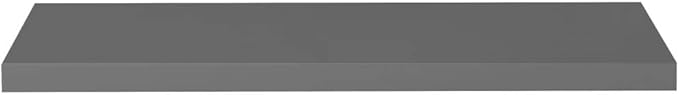 Floating Wall Shelf High Gloss Gray 35.4x9.3x1.5 Inches Modern Display Rack for Living Room Bedroom Office Decor with Invisible Mounting System