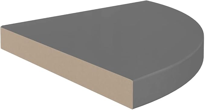 Floating Corner Shelves 4 Pack High Gloss Gray Wall Mounted Display Storage for Living Room Bathroom Kitchen, 13.8x13.8x1.5 Inches MDF with Invisible Mounting System, Holds 11lb Each