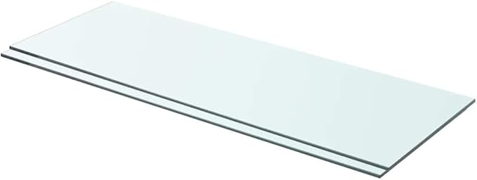 Tempered Glass Shelves 2 Pack 27.6x9.8 Inch Clear Display for Slatwall, 33lb Capacity Modern Floating Shelves for Retail Store Home Decor Bathroom Kitchen Organization