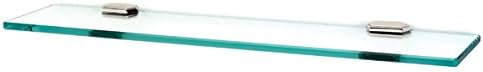 Alno A7750-24-PN Nicole Glass Shelf with Traditional Brackets, Polished Nickel, 24"