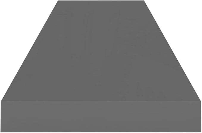 Floating Wall Shelves 2 Pack Modern High Gloss Gray Display Rack 35.4x9.3 Inches MDF Board for Living Room Bedroom Office Decor Storage Organizer