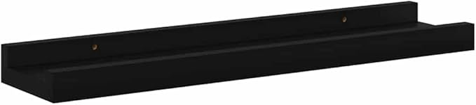 Floating Wall Shelves Set of 4, 15.7 inch Matte Black MDF Display Ledge Shelves for Bedroom, Living Room, Kitchen Wall Mounted Storage Organizer