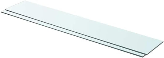 Set of 2 Tempered Glass Wall Shelves, 35.4 x 5.9 Inch Floating Shelves for Living Room, Bathroom and Bedroom, Heavy Duty Clear Glass Display Shelf