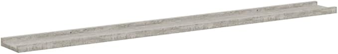 Set of 2 Floating Wall Shelves, 45.3 Inch Modern Concrete Gray MDF Long Ledge Shelf for Living Room Bedroom Decor, Display Storage Organizer