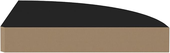 Floating Corner Shelves 2 Pack Black 9.8x9.8x1.5 Inches MDF Wall Mounted Display Storage for Bathroom Kitchen Living Room Decor