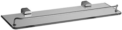 Jaclo 5401-GSW-MBK Cubix Glass Shelf with Wire Bar, Matte Black