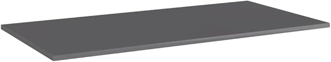 Set of 4 High Gloss Grey Engineered Wood Wall Shelves, Minimalist Floating Style Shelf Set for Modern Living Room and Kitchen Display
