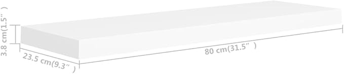 Floating Wall Shelf White 31.5x9.3x1.5 Inches MDF Board Modern Invisible Mounting Display Rack for Living Room Bedroom Home Decor Books Collectibles