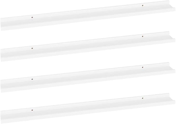 Wall Shelves 4 pcs White 39.4x3.5x1.2 Inches MDF Floating Shelves for Living Room Bedroom Storage Display Organizer Modern Decorative Shelving Units