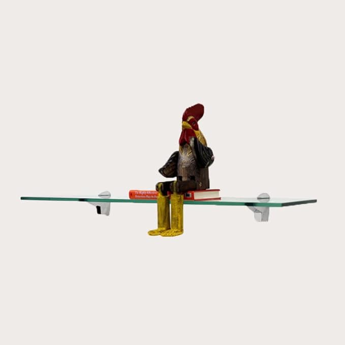 Spancraft Falcon Glass Shelf 6" X 24" in Brushed Steel