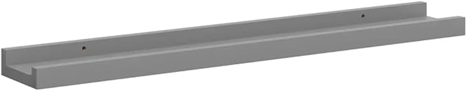 Floating Wall Shelves Set of 4, 23.6-Inch Modern Display Ledges for Living Room Bedroom, Matte Grey Decorative MDF Storage Racks for Books Plants Collectibles