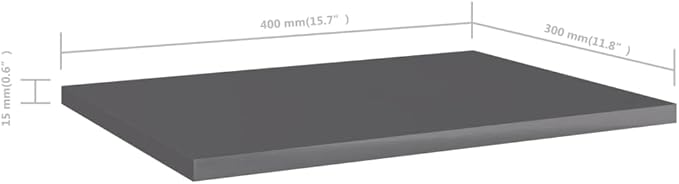 Wall-Mounted Shelf Set of 8 High Gloss Grey Engineered Wood Medium Simple Modern Storage for Books and Decor