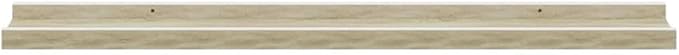 Wall Shelves Set of 2, White and Sonoma Oak Floating Shelves 31.5 Inch for Living Room Bedroom, Modern Farmhouse Decor, Easy Mount Storage Shelf for Books Plants Decor