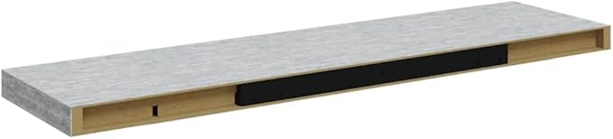 35.4 Inch Floating Wall Shelf, Modern Gray Honeycomb MDF Wall Mounted Storage Shelf, Heavy Duty Display Ledge for Living Room, Bedroom, and Office Decor