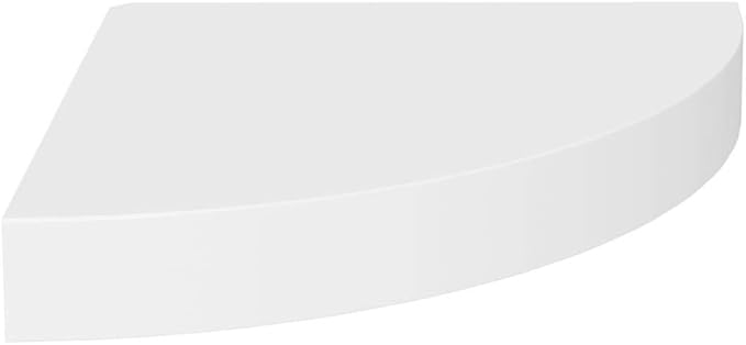 Floating Corner Shelves 9.8x9.8 Inch White Wall-Mounted Set of 2, Honeycomb MDF with Invisible Mounts for Bathroom Bedroom Living Room Storage and Decor