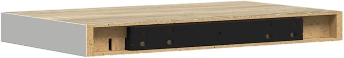 Floating Wall Shelf Oak and White Honeycomb Display Ledge, Modern Wood Wall Mounted Shelf for Living Room Bedroom Decor, Space Saving Storage Organizer, 15.7 x 15.7 Inch