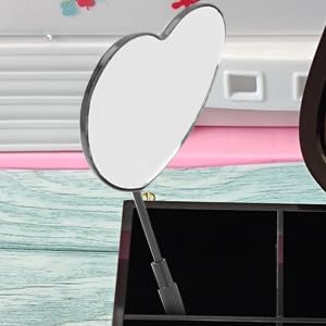 Professional Portable Stainless Steel Heart Shaped Lash Mirror, Anti Fog with Knurled Handle Design for Lash Extension, Makeup, Drawing, etc, Compact and Lightweight, Wonderful Gift for Girlfriends