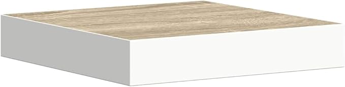 Set of 4 Floating Wall Shelves, Square Honeycomb Decorative Display Shelving for Living Room, Office and Bedroom, Matte White Wood MDF Storage Organizers