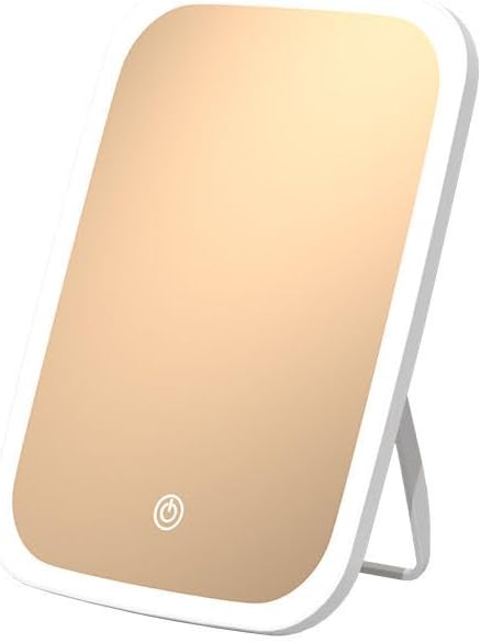 Professional Lighted Makeup Mirror with Lights - Vanity Mirror with LED Brightness Adjustable, Three Colors Changing Lights, Portable and Foldable Stand - USB Rechargeable
