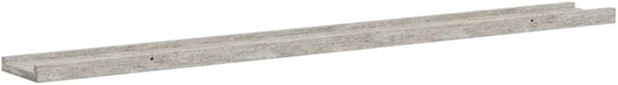 Concrete Gray Wall Shelves Set of 4, 39.4 Inch Floating Shelves for Living Room Bedroom, Modern Industrial MDF Shelf for Storage and Decor, Easy Mount