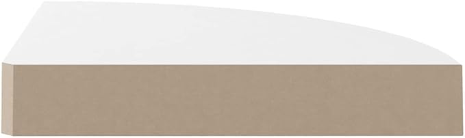 Floating Corner Shelf 9.8x9.8 Inch High Gloss White Honeycomb MDF Wall Mount Shelves for Bathroom Bedroom Living Room Decor Storage
