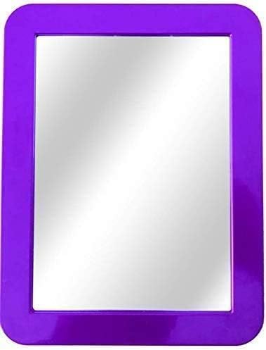 Boxgear Magnetic Locker Mirror - 5" x 7"- for School Locker, Bathroom, Household Refrigerator, Locker Accessory, Workshop Toolbox or Office Cabinet (Purple)