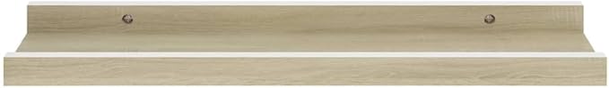 Wall Shelves Set of 4 White and Sonoma Oak Floating Shelves 15.7x3.5x1.2 Inches for Living Room Bedroom Kitchen Decor Storage Display Organizer