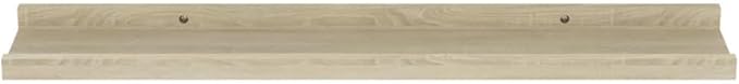 Sonoma Oak Wall Shelves 2 Pack 23.6 Inch Floating for Living Room Bedroom Bathroom Storage Display with 11lb Load Capacity Easy Installation MDF Wood Shelves